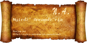 Nyirő Annamária névjegykártya
